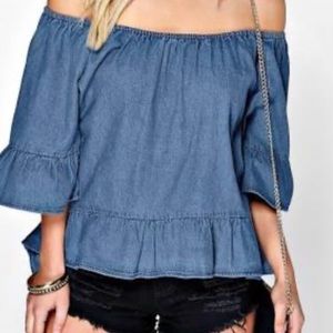 Jane and Delancey Off-The-Shoulder Ruffle Blouse